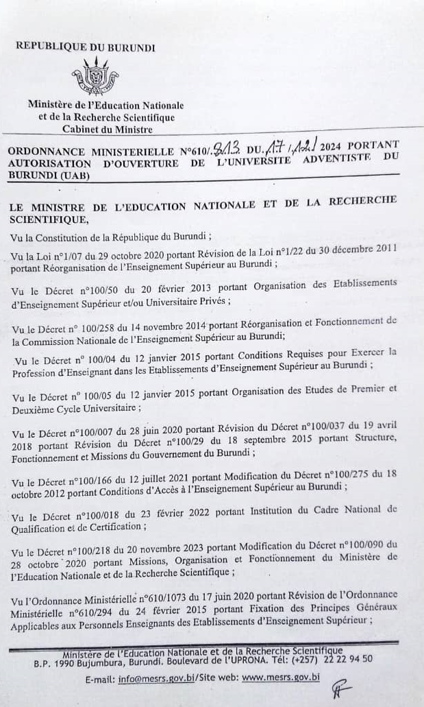 Document d'Autorisation Ministérielle 1
